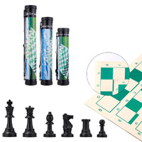 Portable Chess Set Folding Chessboard Packing Bucket Outdoor Travel Chess Set
