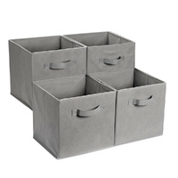 4 Pack Collapsible Fabric Storage Cube Bins Organizer With Handles Storage Cubes Sturdy