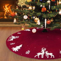 Knitted Christmas Tree Skirt Vintage Snowflake Tree Skirt Christmas Decoration