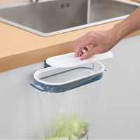 Hanging Trash Bag Holder with Lid Cabinet Door Storage Rack