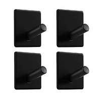 4 Packs Adhesive Hooks Heavy Duty Wall Hooks Waterproof Stainless Steel Hooks