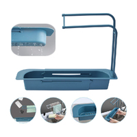 Telescopic Sink Holder Rack Expandabl Storage Drain Basket for Home Kitchen