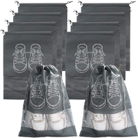 10pcs Shoes Storage Bag Closet Organizer Non-Woven Travel Portable Bag-Grey