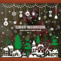 Christmas Decoration Glass Sticker Decoration Electrostatic Sticker Set