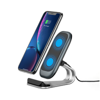 Vertical wireless fast charger 10w phone holder desktop stand charge-Blue