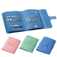 PU Travel Jewelry Earring/Stud Organizer Case Portable Book Design Jewelry Case