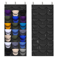 Baseball Hat Rack 24/27 Pocket Over Door Hat Organizer With 3 Over Door Hooks