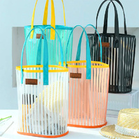 2/4pack Large Capacity Transparent Handbag Waterproof Beach Bag Wash Bag