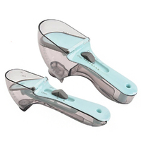 2pcs adjustable measuring spoons kitchen plastic scale measuring spoons