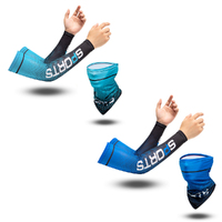 2 Sets Outdoor Sun-Proof Ice Silk Cooling Arm Sleeves With Face Mask