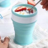 2 Pack silicone collapsible travel cup with ?cover lid?(100ml+350ml)