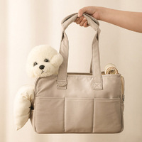 Portable Cat Carry Handbag Outdoor Travel Pet Carrier Small Dog Carry Bag-Gray