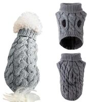 Puppy Sweaters Warm Pet Turtleneck Vest For Small Medium Dogs Cats-Gray
