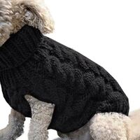 Puppy Sweaters Warm Pet Turtleneck Vest For Small Medium Dogs Cats-Black