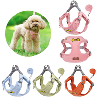 Adjustable Pet  Chest Harness Soft Corduroy Dog Harness Kitten Chest Strap-Blue