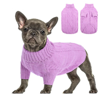 Small Dog Pullover Sweater Cold Weather Knitwear Thick Warm Clothes-Purple