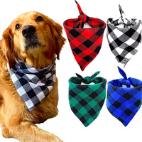 4 Pack Dog Bandana Plaid Triangle Bibs Scarf Accessories For Dogs Cats Pets