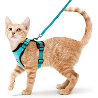 Cat Harness And Leash For Walking Escape Proof Adjustable Vest Harnesses-Green