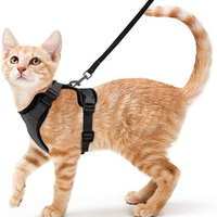 Cat Harness And Leash For Walking Escape Proof Adjustable Vest Harnesses-Black