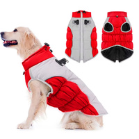 Dog Winter Coat Warm Jacket Dog Vest Reflective Dog Cold Weather Coats-Red