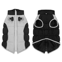 Dog Winter Coat Warm Jacket Dog Vest Reflective Dog Cold Weather Coats-Black