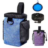 Portable Dog Treat Pouch Training Waist Belt Bag With Collapsible Bowl For Dogs
