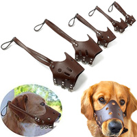 Adjustable Breathable Soft PU Leather Dog Mouth Muzzles Anti Barking Dog Muzzle