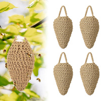 4Pcs Crochet Fake Wasp Nest Decoy Artificial Faux Hornet Nest Outdoor Hanging Decor for Patio Eaves
