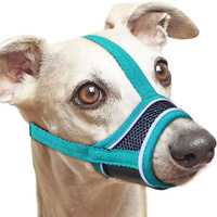 4Pcs Reflective Dog Muzzle Soft Nylon Muzzle Reinforced Strap Breathable Mesh Eyelet Pet Mouth Cover