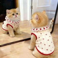 2 Pack Ruffled Collar Cat Dog t Shirt Dog Clothes For Dogs Cats Breathable Soft Pet Puppy