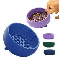 Portable Silicone Dog Bowl Anti Slip Anti Spill Licking Bowl Slow-Feeding Slow Feeder Bowl