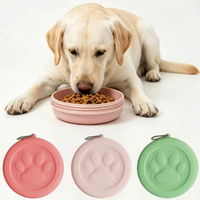 4 Pack Portable Outdoor Pet Bowl 2-in-1 Travel Dog Food/Water Dish with Treat Compartment for Hiking