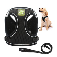 Mesh Puppy Vest Harness Reflective Adjustable Pet Harnesses set