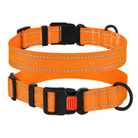 Reflective Dog Collar with Buckle Adjustable Safety Nylon Collars