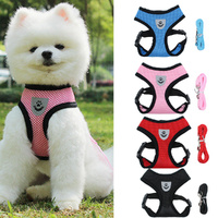 4Pack Reflective Dog Harness and Leash Set Harness Adjustable Puppy Harness
