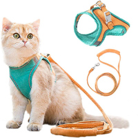 Pet Harness and Leash Set with Reflective Strip for Cats Small Dogs