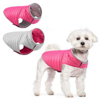 Reflective Reversible Dog Winter Coat Jacket with Harness/Leash Hole