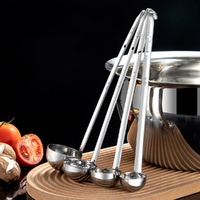 5 Ps Stainless Steel Ladle Soup Handle Ladle With Pouring Rim For Cooking Soup Sauce