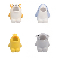 4Pcs Resin Toothbrush Holder Cartoon Animal Rack-4 Color