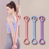 3Pack Tension Rope 8-Figure Puller Fitness Female Elastic Belt Back Stretch Belt