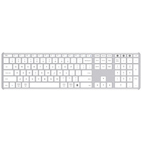 AUSDOM Sofkey4 Wireless Bluetooth Full Size Quiet Slim Multi-Device Rechargeable Cordless QWERTY Keyboard with Number Pad