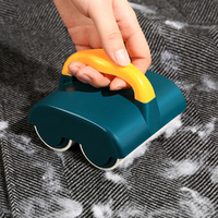 Pet Dog Cat Hair Brush Reusable Double-wheel Hair Removal Brush Portable Dust Removal
