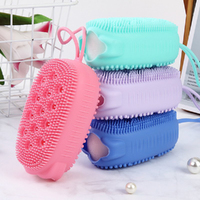 4Pcs Silicone Shower Body Brush Double-Sided Soft Cleaning Bubble Brush