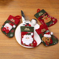 8Pcs Christmas Socks Knife And Fork Set Storage Cutlery Package Party Xmas Decor