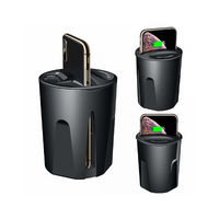 10W Fast Wireless Charger Car Charger Cup Cup Charging holder for iPhone and Samsung-Black