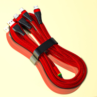 100W Super Fast Charge 3-in-1 Data Cable For Apple, Type-C, Android Micro-Red