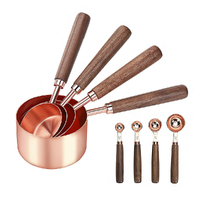 8pcs Multi Purpose Spoons Cup Measuring Tools Walnut handle Baking Kitchen Gadgets