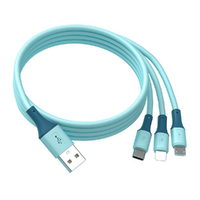 3 in 1 Silicone Data Cable Is for Apple Android Type-C-1M