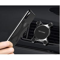 Magnetic car wireless charging holder 360¡ãrotating for iPhone and Samsung-Black