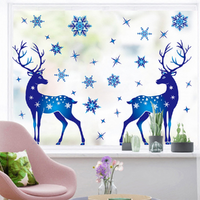 5 Sheets Snowflake Elk Christmas Window Clings Christmas window Sticker